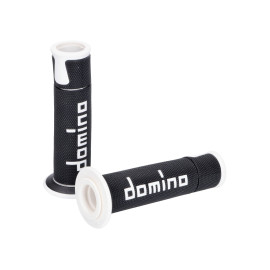 Handvaten set Domino A450 On-Road Racing zwart / wit met Open einde