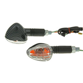 Knipperlicht Set M10 Carbon-Look Doozy transparant, lang