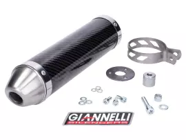 Einddemper Giannelli Carbon voor Aprilia RX, SX 50 06-15, Derbi Senda 50 RX, SM X-Race, X-Treme 09-15