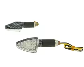 Knipperlicht Set M10 LED Carbon-Look Mini, lang