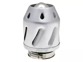 Luchtfilter Grenade zilver recht 42/48mm Aansluiting (incl. Adapter)