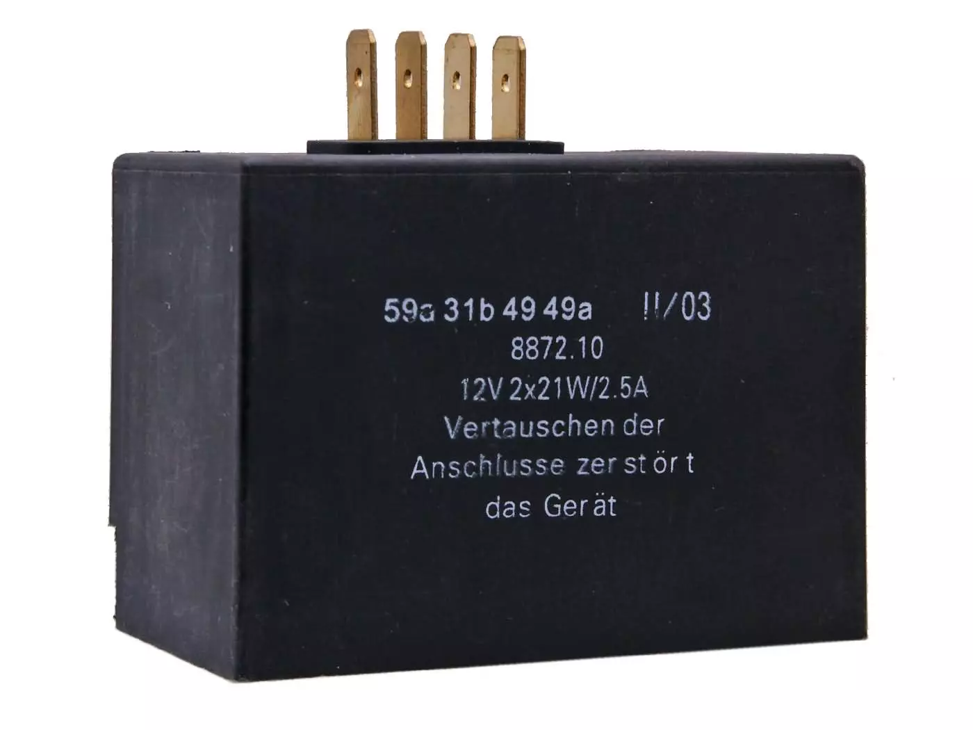 Spanningsregelaar / Knipperlicht relais 12V 2x21W, 2,5A voor Simson S51, S52, S70, S83, SR50, SR80