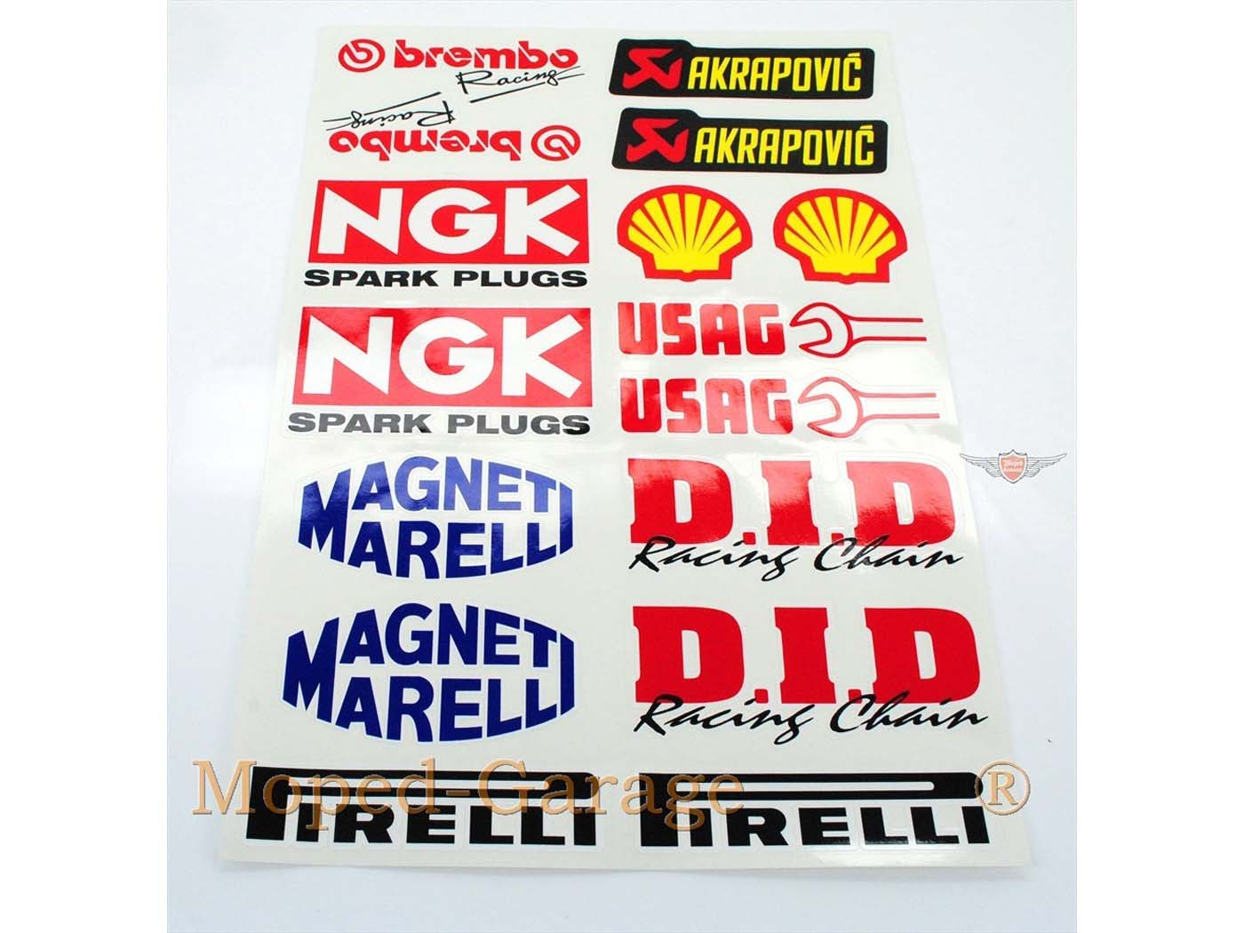 Sticker Sponsor Kit Shell, Pirelli, Marelli, NGK, Brembo, Akrapovic, DID, USAG