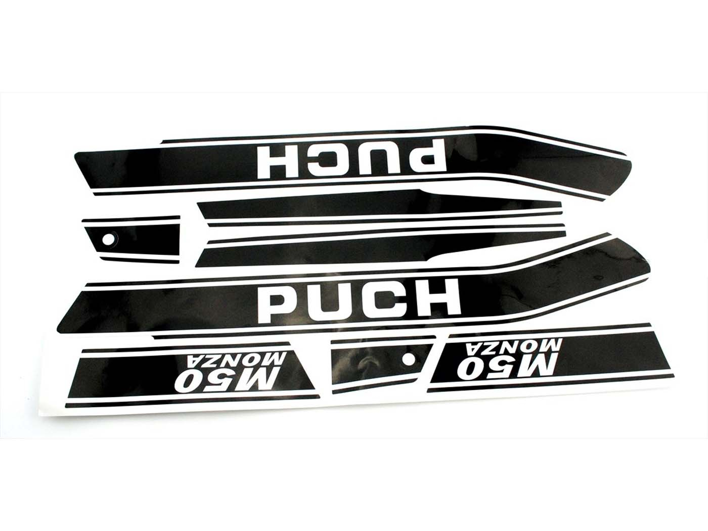 Sticker Set 5 Stuks zwart/wit voor Puch M 50 Monza Mokick