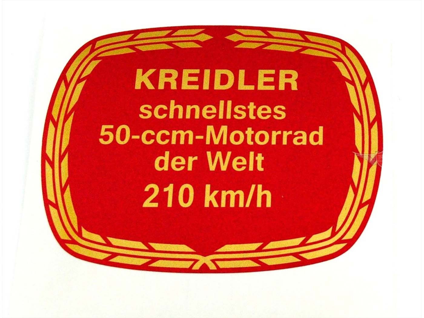 Sticker Farben Maße ca. 80mm breede ca. 65mm Hoogte Farben rood geelgold voor Florett, Flory, MF, MP, Brommer, Mokick