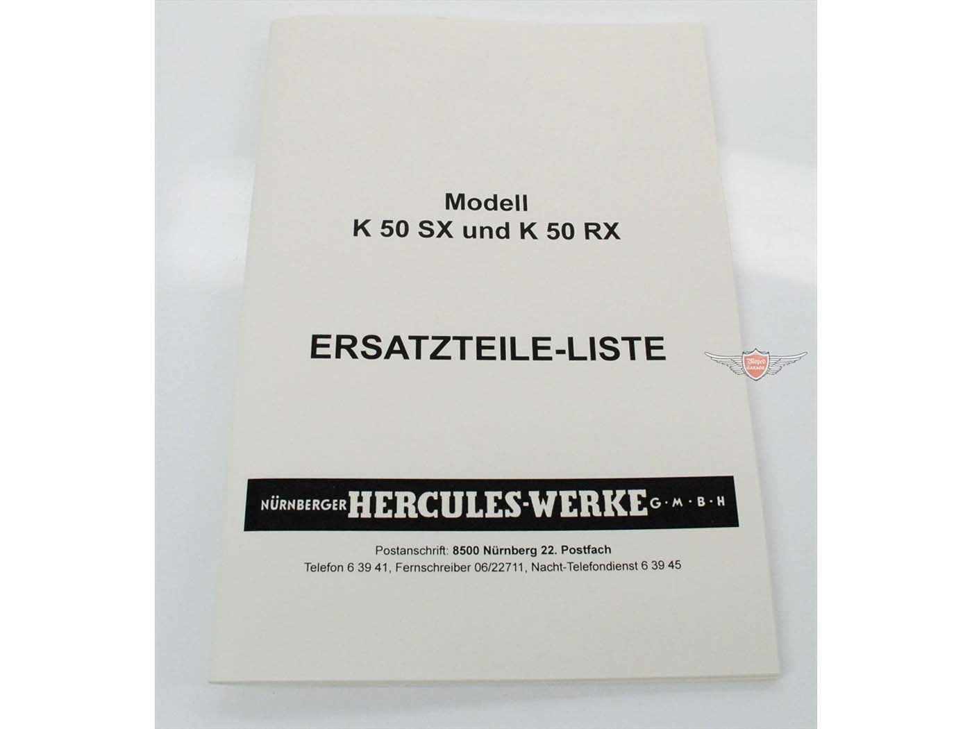 Ersatzteilliste Delig Katalog Fahrwerk voor Hercules K 50 SX RX Kleinkraftrad
