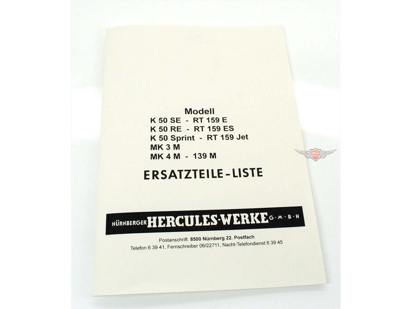 Ersatzteilliste Delig Katalog voor DKW RT 159 139 M Mokick