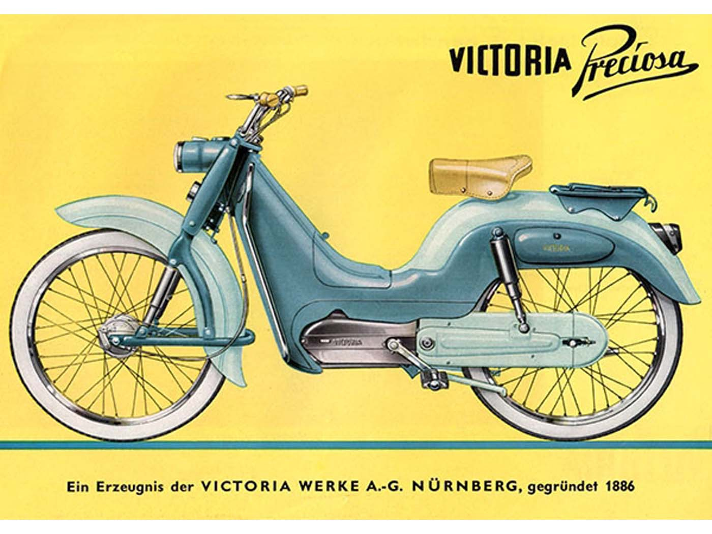 Werbeplakat Victoria 29 cm 42 cm voor Brommer Mokick