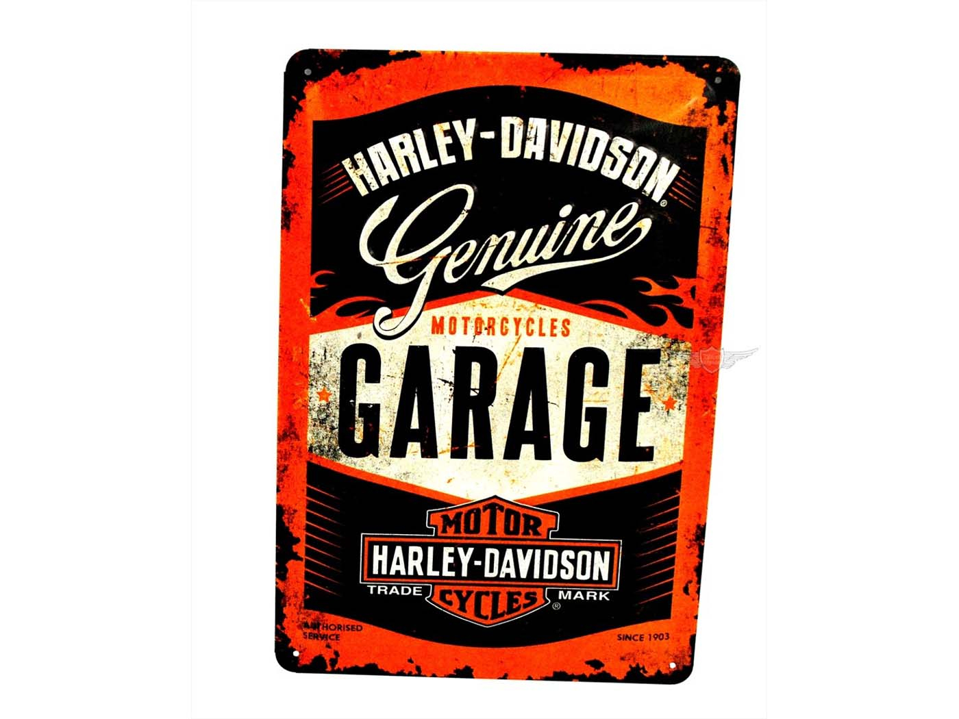 Blechschild voor Harley Genuine Garage