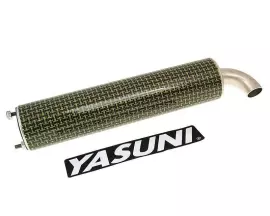 Einddemper Yasuni Scooter geel Carbon vervangen door YA-SIL034KSRS